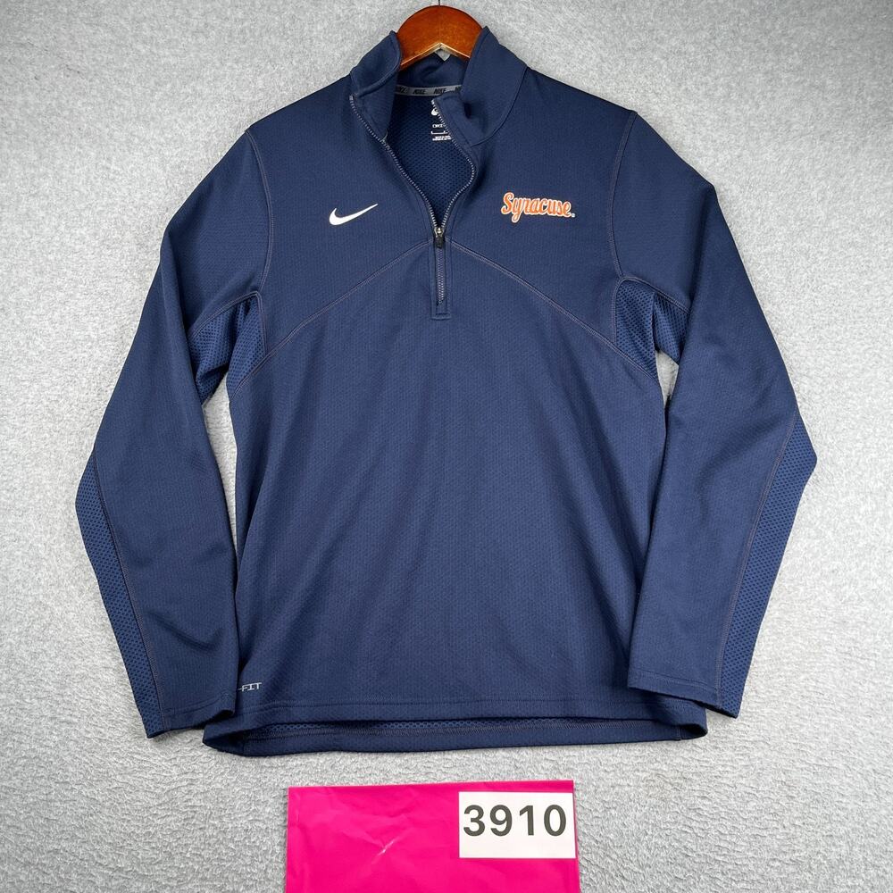 Syracuse Nike Dri Fit 1/2 Zip Long Sleeve Navy Blue Mens Small Performance